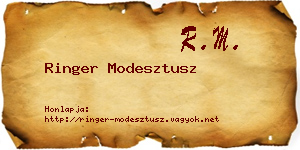 Ringer Modesztusz névjegykártya